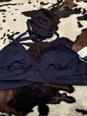 Navy Triangle swim top